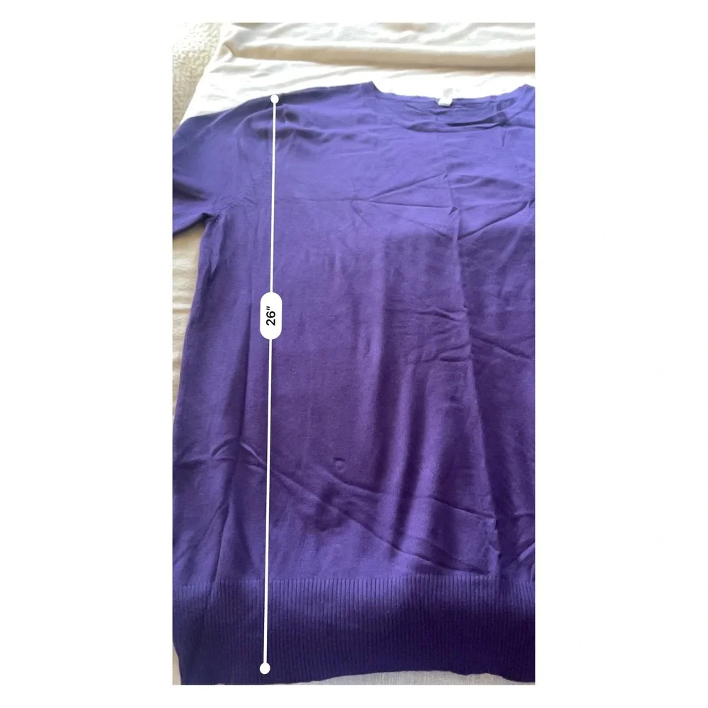 Zenana Outfitters Long Sleeve Crewneck Pullover Sweater Purple‎ 3X Plus Size